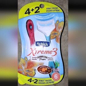 Womens Schick XTREME 3 Disposable Razors 6 Pack HAWAIIAN TROPIC Discontinued